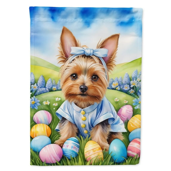 Silky Terrier Easter Egg Hunt House Flag 28 in x 40 in