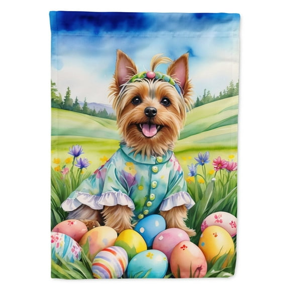 Silky Terrier Easter Egg Hunt House Flag 28 in x 40 in