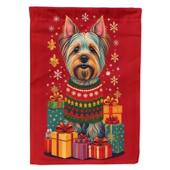 Silky Terrier Holiday Christmas House Flag
