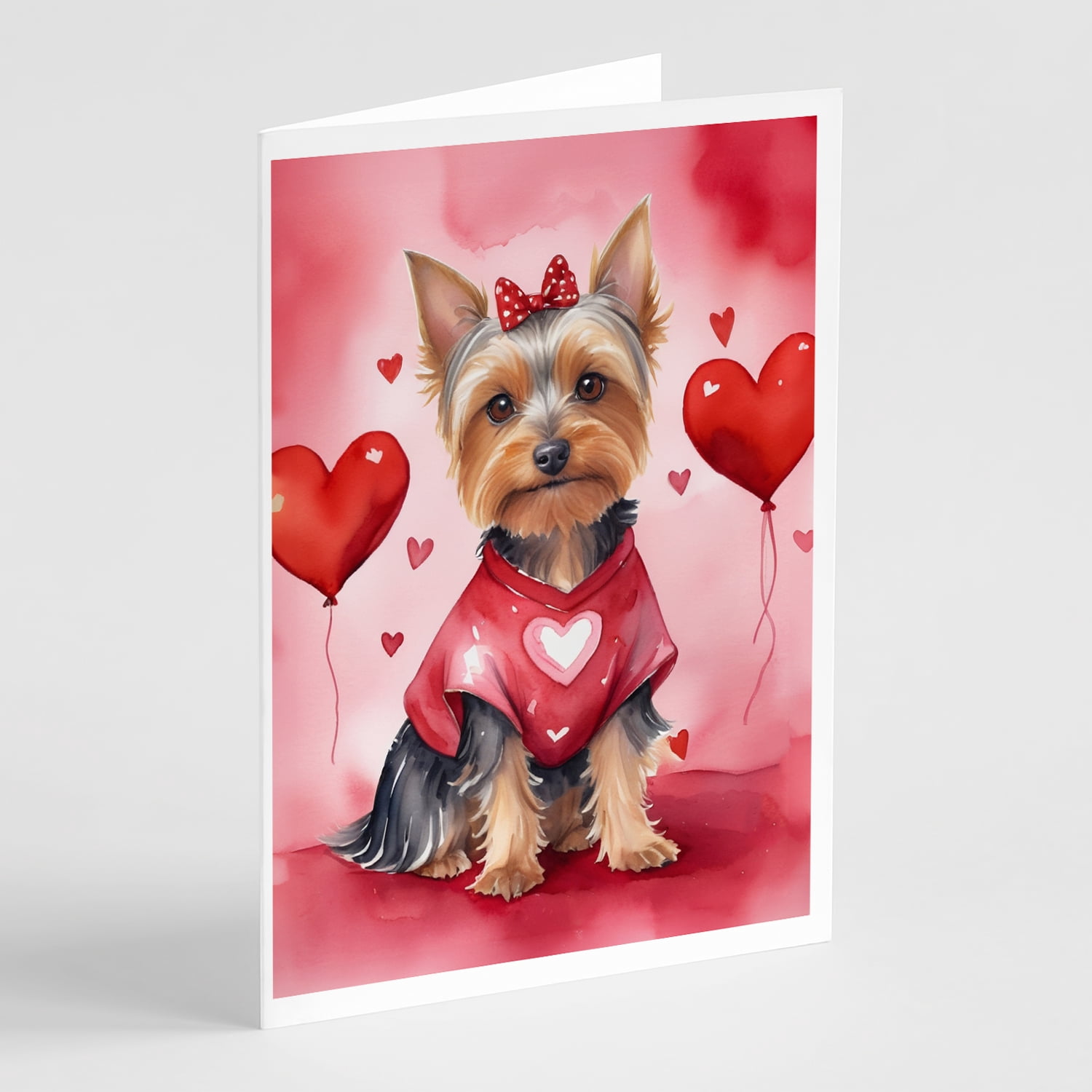 Silky Terrier My Valentine Greeting Cards Pack of 8 7 in x 5 in