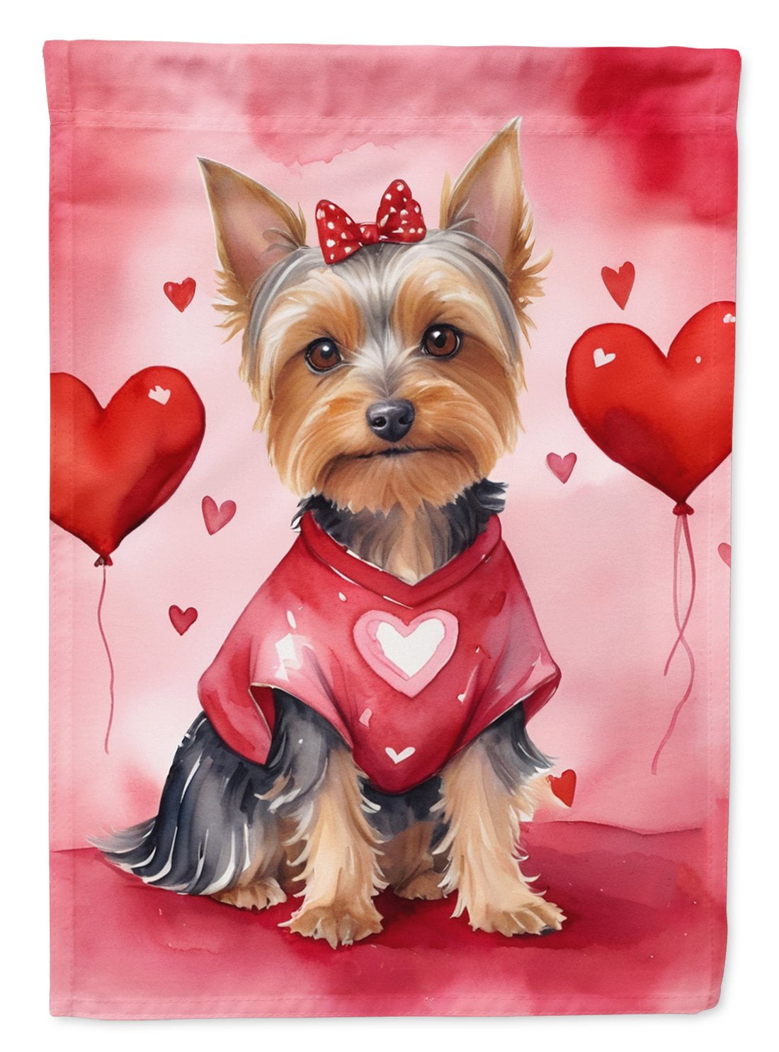 Silky Terrier My Valentine House Flag