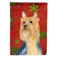 thumbnail image 1 of Silky Terrier Red and Green Snowflakes Holiday Christmas Flag Canvas House Size, 1 of 2
