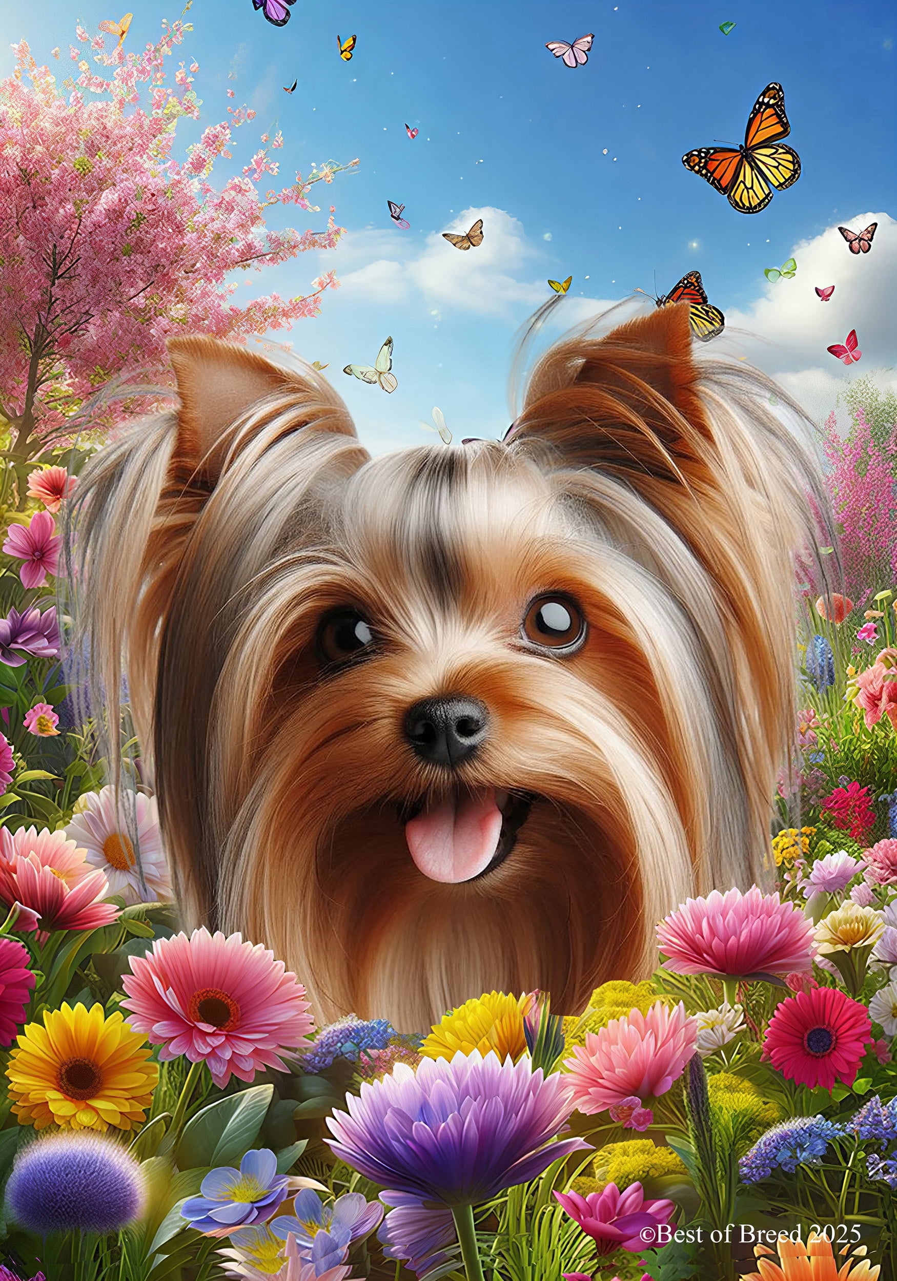 Silky Terrier Silver/Tan - Best of Breed Spring Butterfly Outdoor House ...