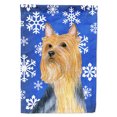 thumbnail image 1 of Silky Terrier Winter Snowflakes Holiday Flag Canvas House Size, 1 of 2