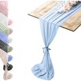 thumbnail image 1 of Silky Touch Chiffon Table Runner with Two Style Ribbon Ties - 10ft. Baby-Blue Table Runner, Wedding Table Runner 29 x 120 Inches, Great Runner for Halloween Party, Christmas Event & Elegant Dining, 1 of 5