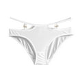 thumbnail image 1 of Silky Underwear for Women Breathable Thongs with Hollow Straps Sexy Comfort Panties Thong, White, Small, 1 of 2