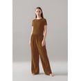 thumbnail image 1 of Cherryloom Silky Soft Modal Blend Fitted Tee + Drawstring Pants Two-Piece Pajama Set in Cinnamon, 1 of 2