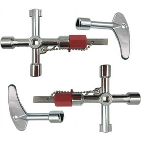 Sillcock Key, Zinc Alloy Construction, Universal Cross Triangle for Efficient Plumbing Tasks, Multi-functional Utility Key for Widespread Usage