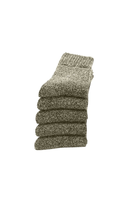 5pc Winter Warm Thermal Hiking Socks Camping Unisex Middle Tube Socks Crew Socks Boot Socks Winter Thick Warm Socks Cozy Crew Socks Warm Winter Thick Socks for Cold Weather Green One Size