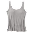 thumbnail image 1 of Sillenn Built In Bra Tank Tops Back V Neck Vest Summer Cami Shirt U-Back Tank Tops Women's Tank Tops Tank Tops with Built In Bra Layered Tank Tops Workout Cami Tops Gym Tank Tops Light Ashy S, 1 of 9