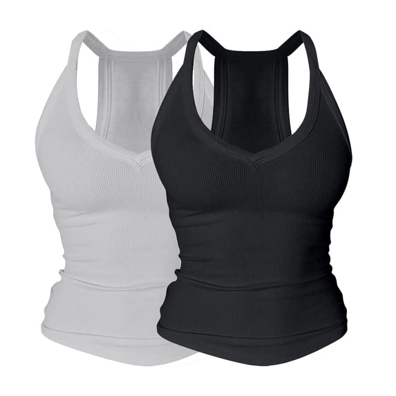 Sillenn Deep V Neck Racerback Tank Tops with Built In Bra for Women 2Pc Slim Fit Long Ribbed Casual Camisole Tops Lightweight Built-In Bra Layering Camisole Vests Giong Out Cami Shirts Light Ashy Xl