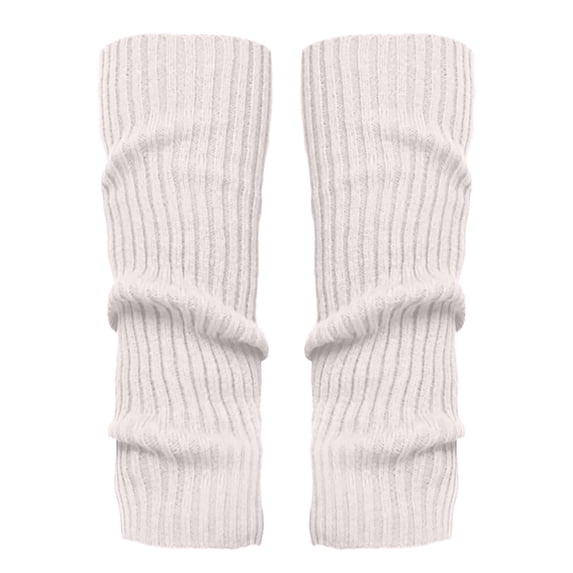 Sillenn Leg Warmers for Women Ribbed Knit Slouch Leg Warmers Stretch Over Knee Long Boot Socks Soft Winter Warm Knitted Leg Covers Yoga Party Casual Soft Knit Leg Warmers for Cold Weather White