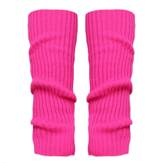 Sillenn Leg Warmers for Women Ribbed Knit Slouch Leg Warmers Stretch Over Knee Long Boot Socks Soft Winter Warm Knitted Leg Covers Yoga Party Casual Soft Knit Leg Warmers for Cold Weather Hot Pink