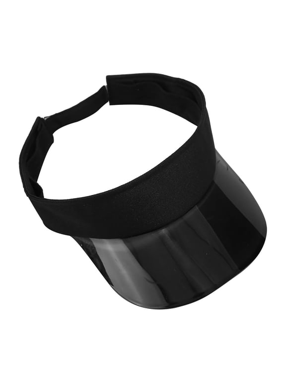 Women's Clear Pvc Sun Visor Transparent No-Top Beach Hat Vintage Poker Sun Visor Hats Adjustable Empty Top Baseball Sun Caps Transparent Visor Summer Topless Baseball Hat Sunscreen Cap Black