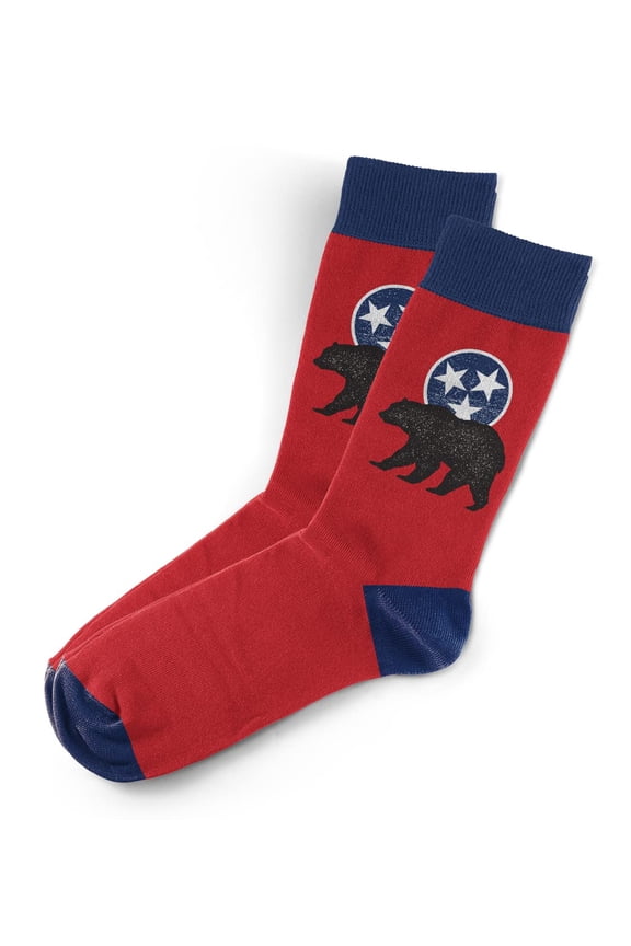 Sillies Sock Tennessee Flag And Bear Socks - Funny Novelty Unisex Sock Set, Woven Art, Fun Unique Patterns And Designs