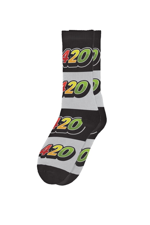 420 Socks - Funny Novelty Adult Unisex Sock Set, Woven Art, Fun Unique Patterns And Designs