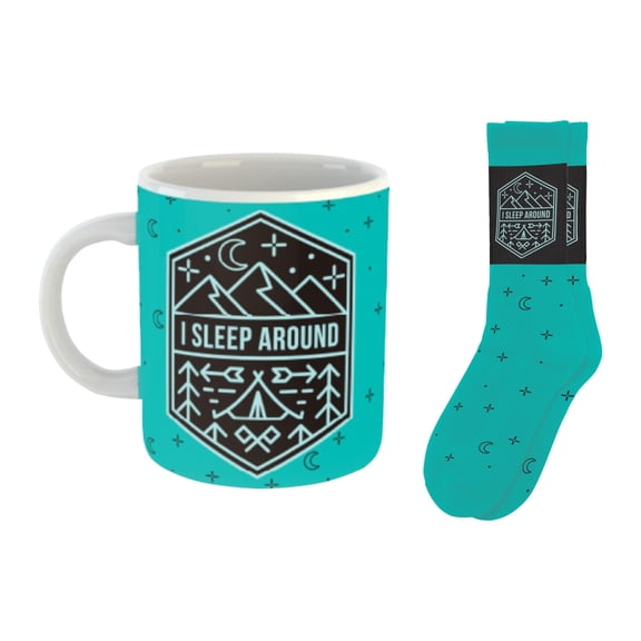 Sillies Socks Camping Socks In A Mug - Cozy & Fun Matching Socks And Mug Set, Gift For Coffee Lover, Fun Sock Set