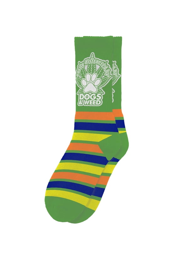 Easily Distracted Socks - Funny Novelty Adult Unisex Sock Set, Woven Art, Fun Unique Patterns And Designs