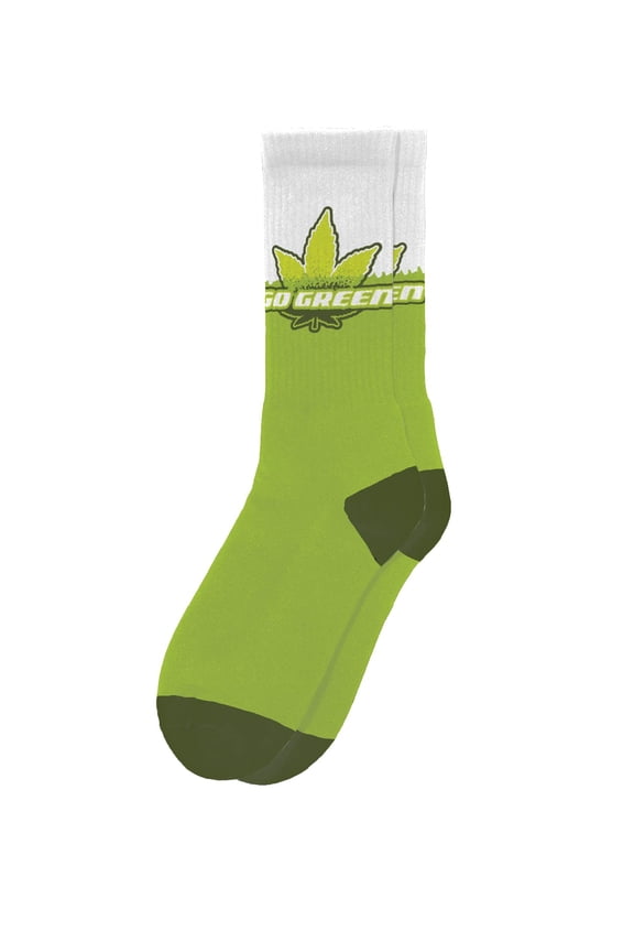 Go Green Socks - Funny Novelty Adult Unisex Sock Set, Woven Art, Fun Unique Patterns And Designs