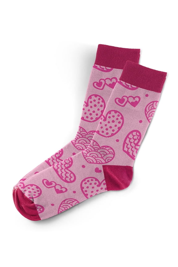 Heart Pattern Socks - Funny Novelty Unisex Sock Set, Woven Art Socks, Fun Unique Patterns And Designs, Silly Crew Socks Gift