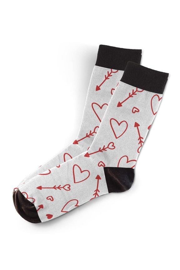 Hearts And Arrows Socks - Funny Novelty Unisex Sock Set, Woven Art Socks, Fun Unique Patterns And Designs, Silly Crew Socks Gift