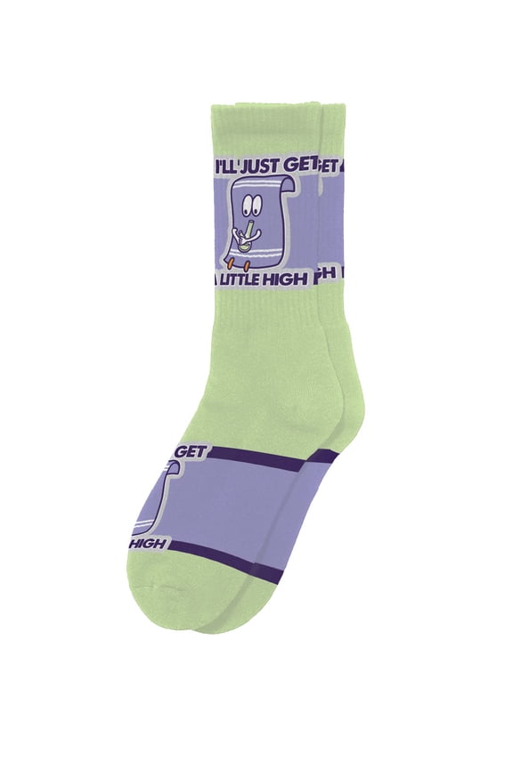 I'll Just Get A Little High Socks- Funny Novelty Adult Unisex Sock Set, Woven Art, Fun Unique Patterns
