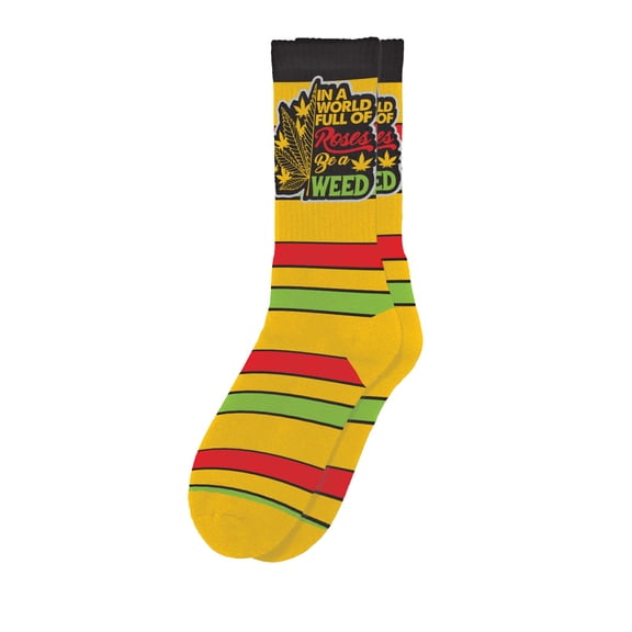 Sillies Socks In A World Full Of Roses Socks - Funny Novelty Adult Unisex Sock Set, Woven Art, Fun Unique Patterns And Design