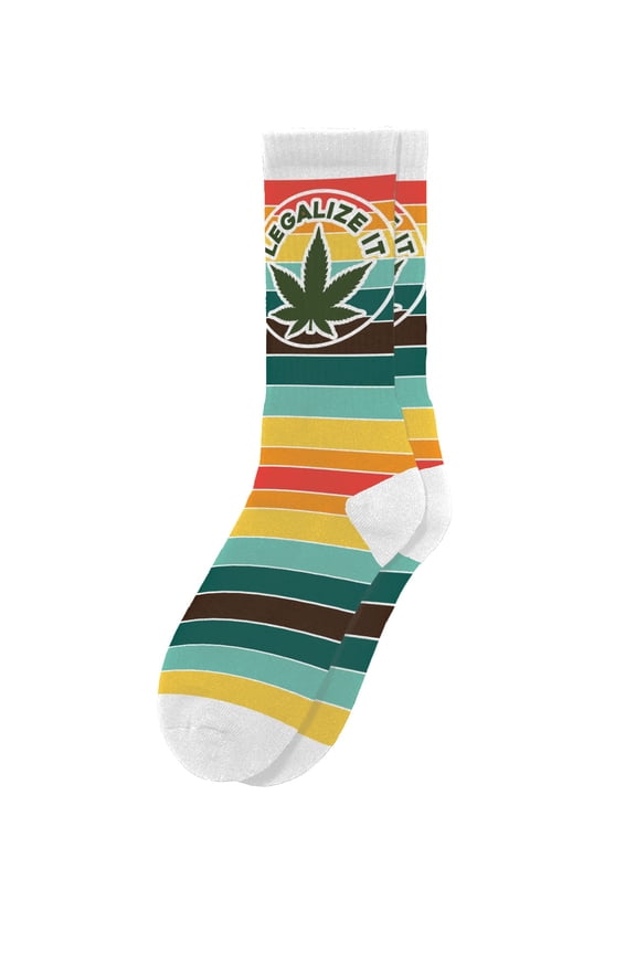 Legalize It Socks - Funny Novelty Adult Unisex Sock Set, Woven Art, Fun Unique Patterns And Designs