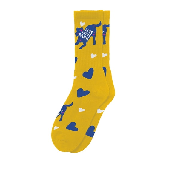 Sillies Socks Live Love Bark Socks - Funny Novelty Unisex Sock Set, Woven Art Socks, Fun Unique Patterns And Designs, Silly Crew Socks Gift