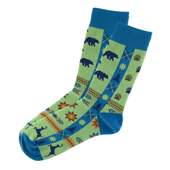 Sillies Socks Outdoor Socks - Bear, Deer And Paws Novelty Unisex Sock Set, Fun Unique Designs