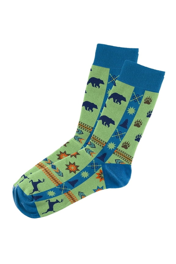 Outdoor Socks - Bear, Deer And Paws Novelty Unisex Sock Set, Fun Unique Designs