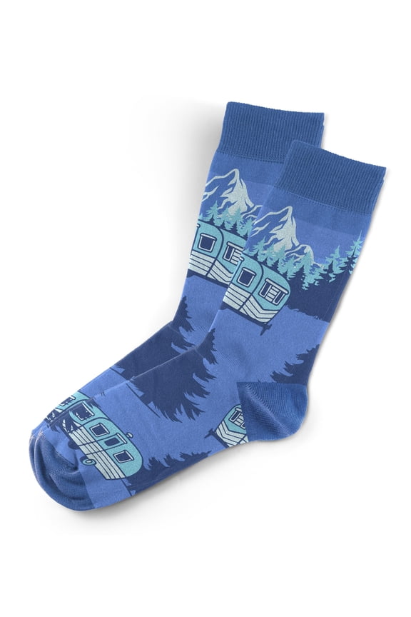 Outdoor Socks - Blue Campers Novelty Unisex Sock Set, Fun Unique Designs