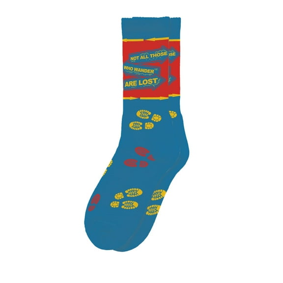 Sillies Socks Outdoor Socks - Not All Those Who Wonder Are Lost Novelty Unisex Sock Set, Fun Unique Designs