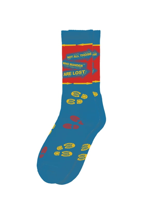 Outdoor Socks - Not All Those Who Wonder Are Lost Novelty Unisex Sock Set, Fun Unique Designs