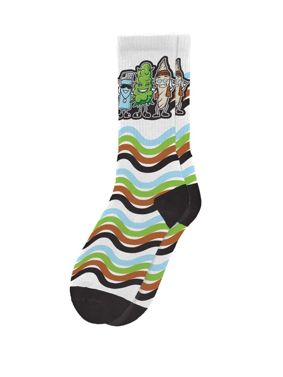 Pot Heads Socks - Funny Novelty Adult Unisex Sock Set, Woven Art, Fun Unique Patterns And Designs
