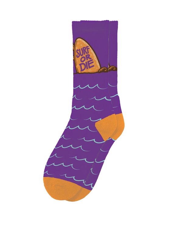 Surf or Die Socks - Novelty Unisex Sock Set, Fun Unique Designs