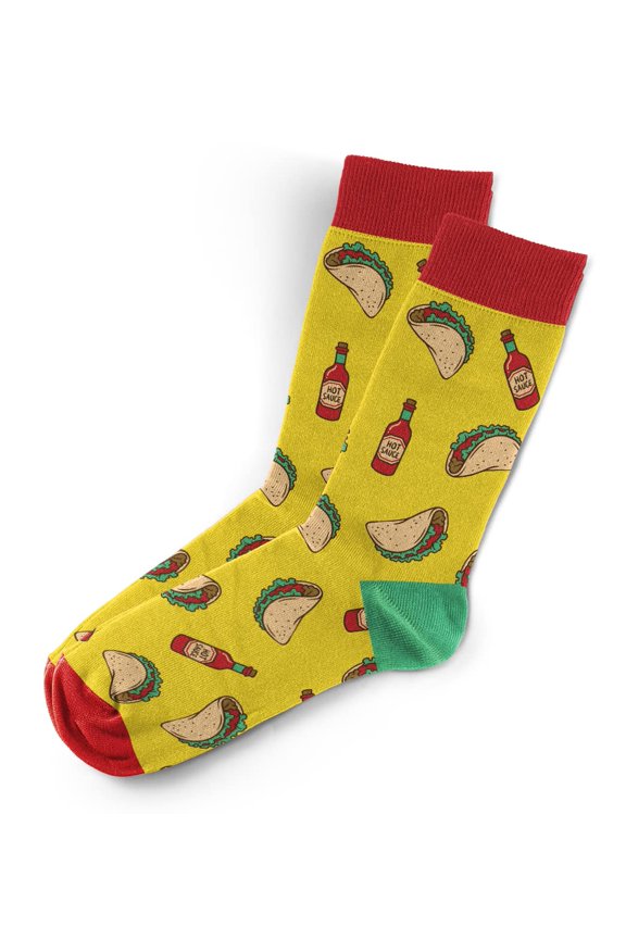 Taco Socks - Novelty Unisex Sock Set, Fun Unique Designs