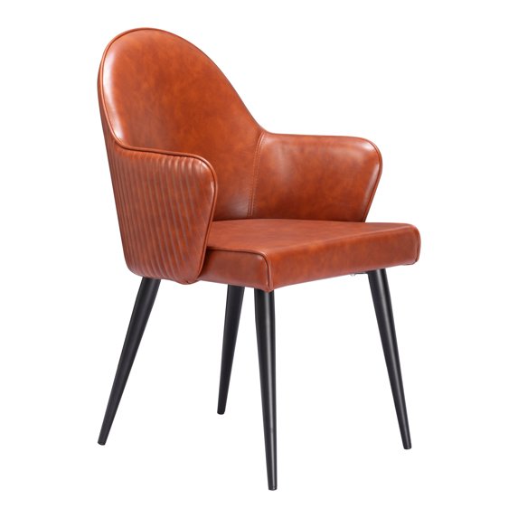 Silloth Dining Chair Brown Dining Chair, Modern Style, Plush and durable faux leather fabric, Steel, Indoor Dining