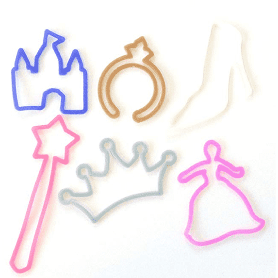 Silly Bandz Princess Shapes Rubber Bracelets, Assorted, 24-Piece