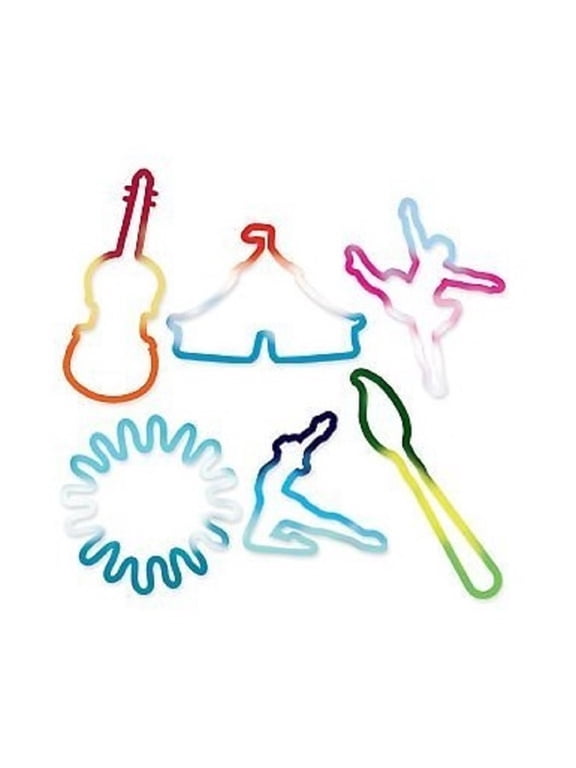 - Rubber Bracelets - Art Fest Shapes - Pack of 24 - Assorted
