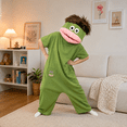thumbnail image 1 of Silly Big Mouth Onesie, Funny One Piece Jumpsuit with Character Headpiece and Pocket, Halloween Cosplay Sleepwear Hoodie, 1 of 5