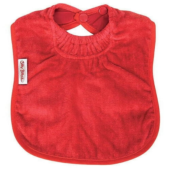 Silly Billyz Snuggly Premium Cotton Towel Toddler Bib with Secure Snap ( Red)