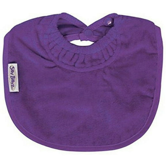 Silly Billyz Snuggly Premium Cotton Toweling Baby Biblet w/Secure Snap (Purple)