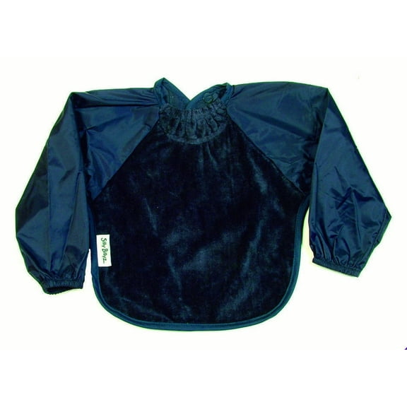 Silly Billyz Waterproof Cotton Velour & Nylon Long Sleeve Toweling Bib (Navy, Small)