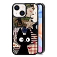 thumbnail image 1 of Silly Black Cat for iPhone 13 Mini Case, Cute Aesthetic Art Puzzle Shock-Absorbent Protective,Black, 1 of 6