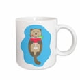 thumbnail image 1 of 3drose, Silly Cool Sea Otter Swimming and Drinking a Strawberry Margarita, 11oz Mug, 1 of 6