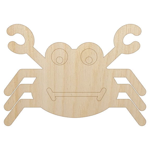 Silly Crab Wood Shape Unfinished Piece Cutout Craft DIY Projects - 4.70 Inch Size - 1/4 Inch Thick