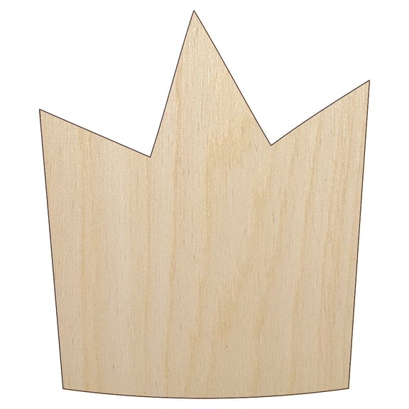 Silly Crown Wood Shape Unfinished Piece Cutout Craft DIY Projects - 4.70 Inch Size - 1/8 Inch Thick