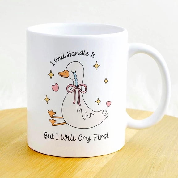 Silly Crying Goose Mug, Funny Goose Mug, Funny Office Mug, Funny Quote Mug, Friendship Gift, Colleague Gift, Just A Girl Meme, Cowgirl Mug