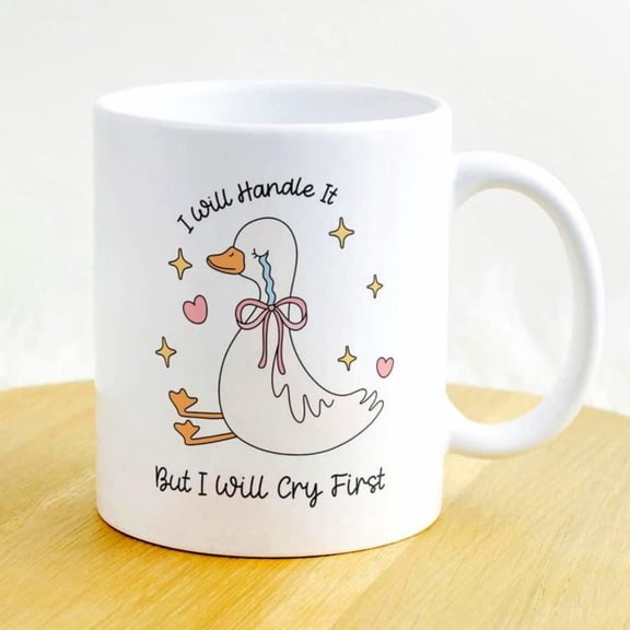 Silly Crying Goose Mug, Funny Goose Mug, Funny Office Mug, Funny Quote Mug, hip Gift, Colleague Gift, Just A Girl Meme, Cowgirl Mug.